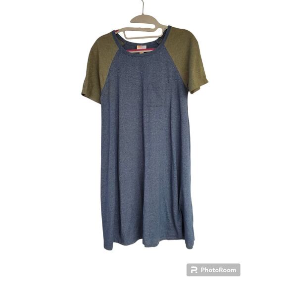 Women's Lularoe Green Blue Carly Dress | Size XXS - Picture 1 of 6